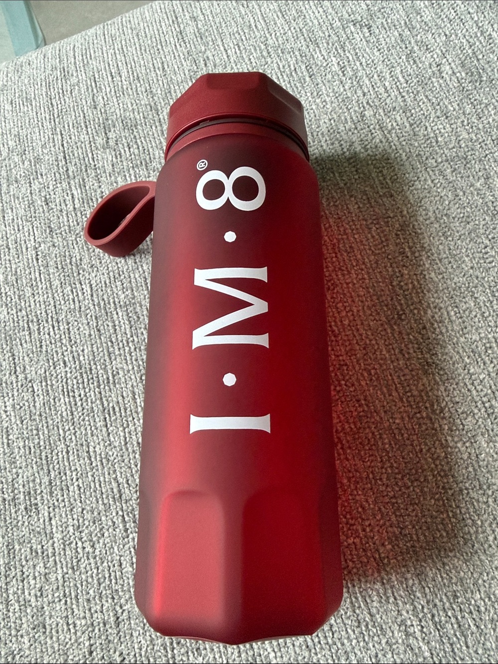 IM8 Crimson Water Bottle Signature Red Cup with Measurement Markings I.M.8 New